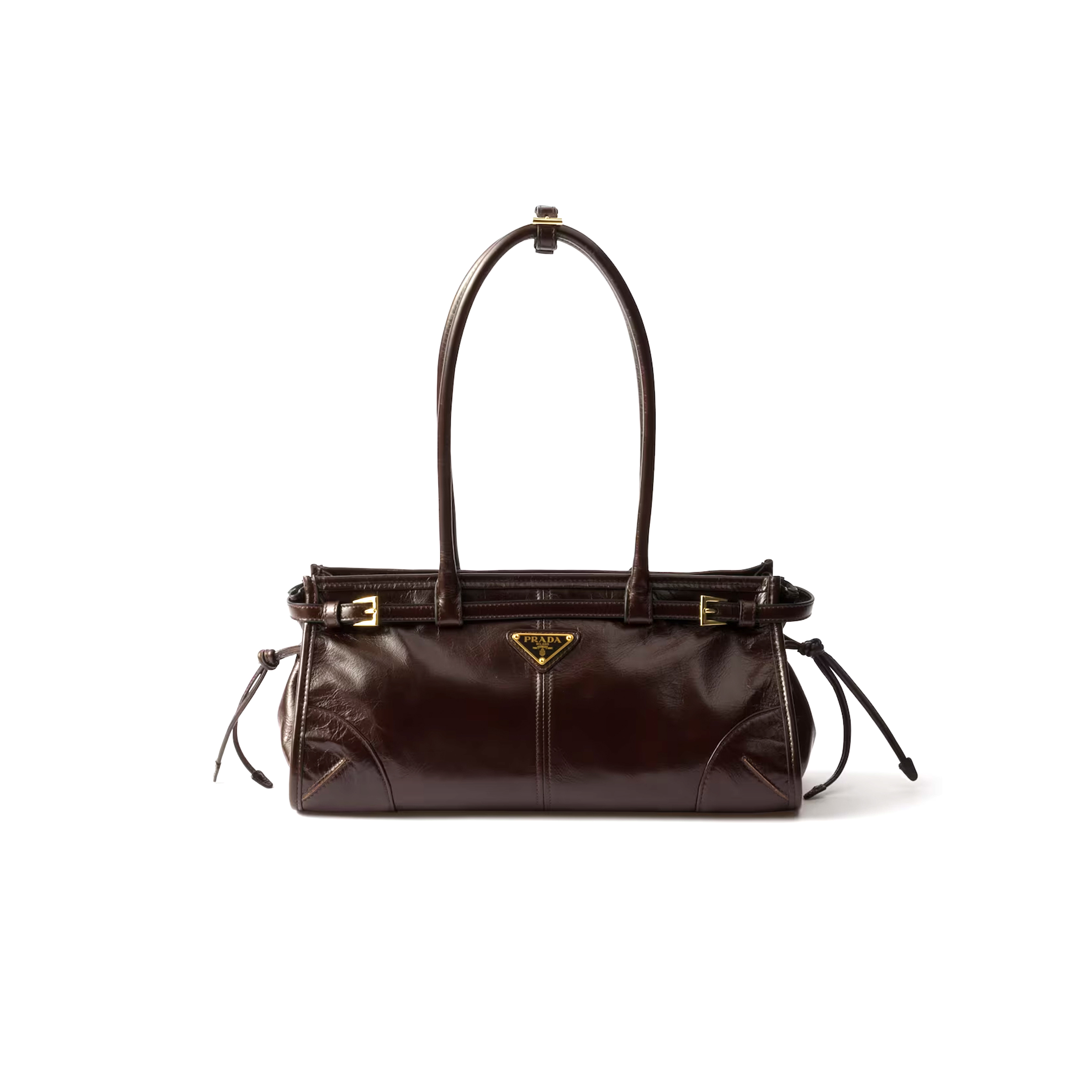 Pra*a bonnie medium leather handbag 1ba426 (32*15.5*12cm)